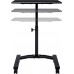 MSW Adjustable Single Column Laptop Standing Desk Work Station Stand with Swivel Wheels